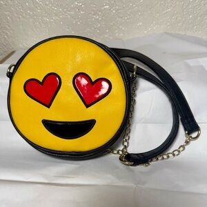 Olivia Miller Yellow Heart-Eye Emoji Crossbody Bag